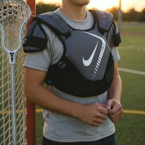 Nike Vapor LT Lacrosse Shoulder Pad Youth Large Black Gray Protective Gear